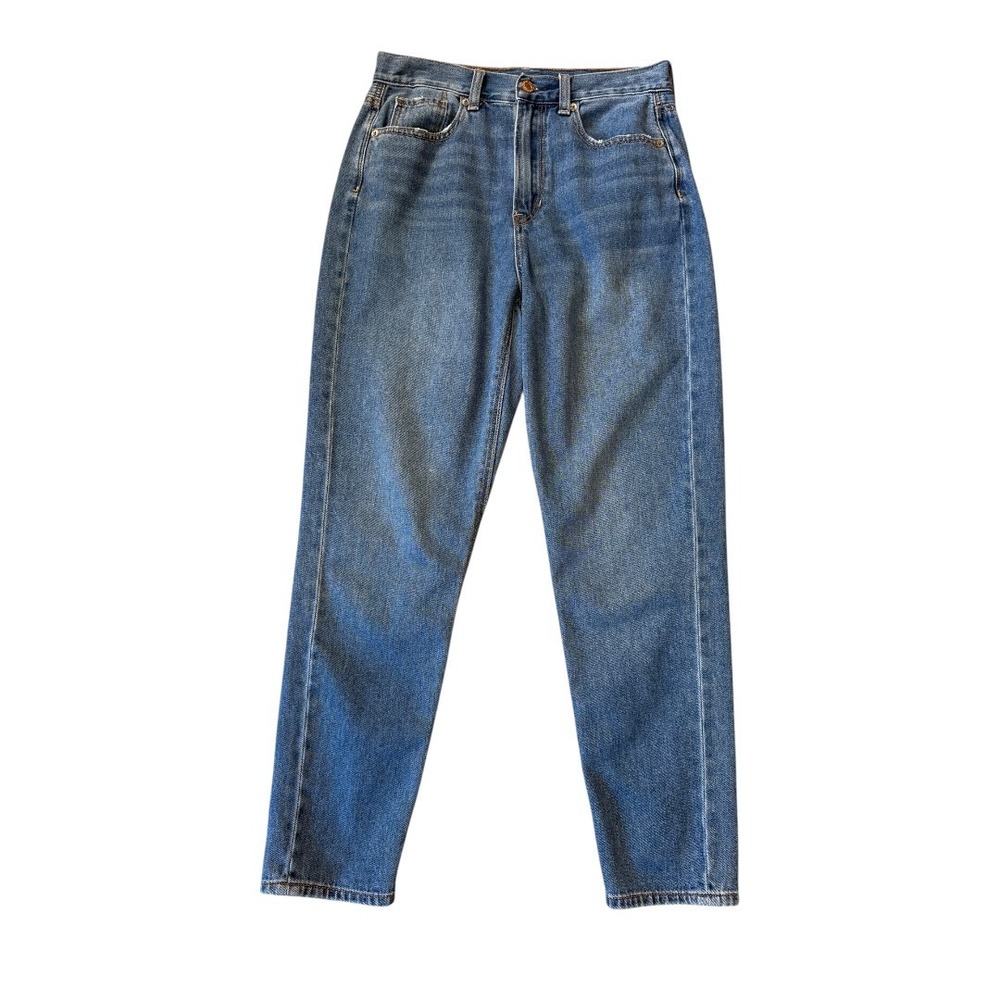 American Eagle Mom Jeans Women's 2 Short Medium Wash High Rise Blue Denim